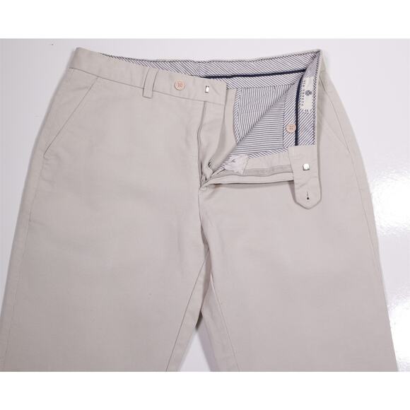 Via Veneto Beige Twill Cotton Flat Front Chino Pants 32x32 - Picture 5 of 7